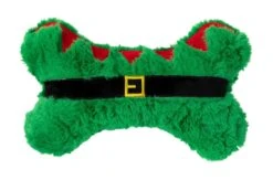 FuzzYard Furry Elf Bone Dog Toy - Green (30cm)