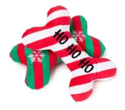 FuzzYard Ho Ho Ho Bone Dog Toys - 2 Pack (18cm)