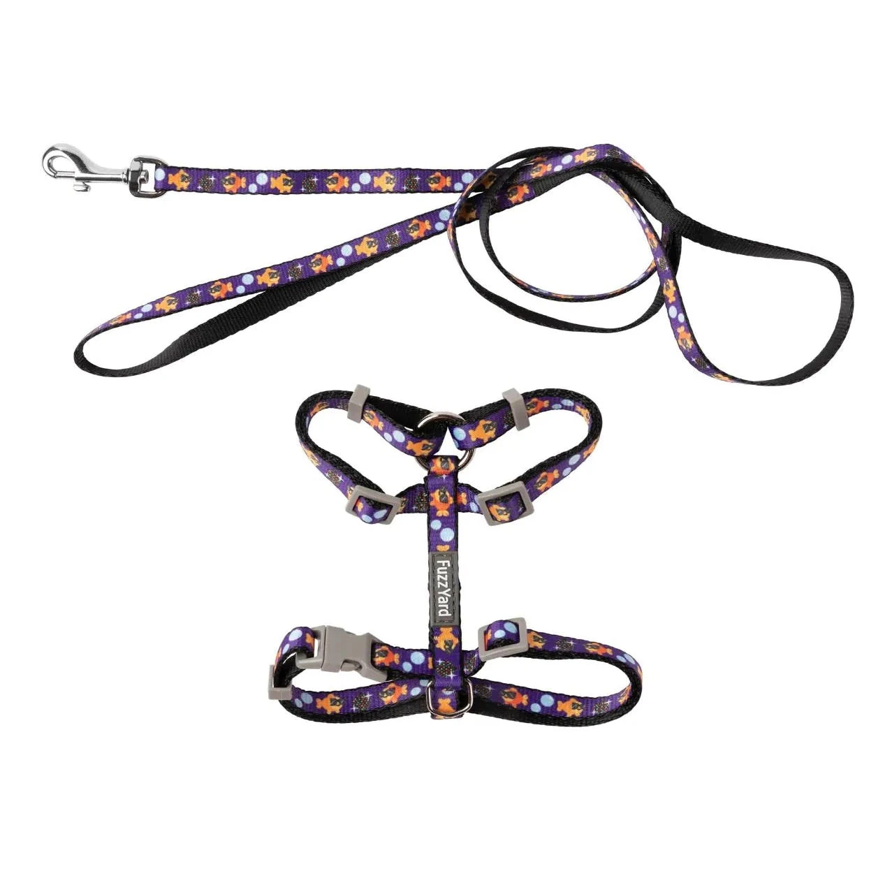 FuzzYard Caturday Night Fever Cat Harness And Lead Walking Set 3 FuzzYard Caturday Night Fever Cat Harness And Lead Walking Set