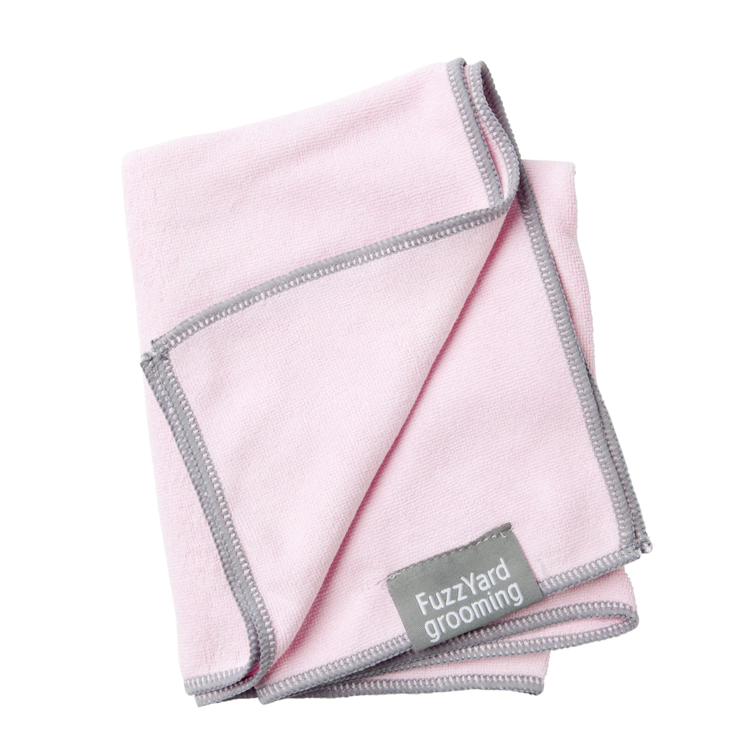 FuzzYard Microfibre Puppy Drying Towel Pink With Grey Trim 3 FuzzYard Microfibre Puppy Drying Towel Pink With Grey Trim