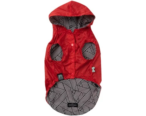 FUZZYARD FLIPSIDE RAINCOAT RED/BLACK/WHITE SIZE 4 4 FUZZYARD FLIPSIDE RAINCOAT RED/BLACK/WHITE SIZE 4 - Image 2